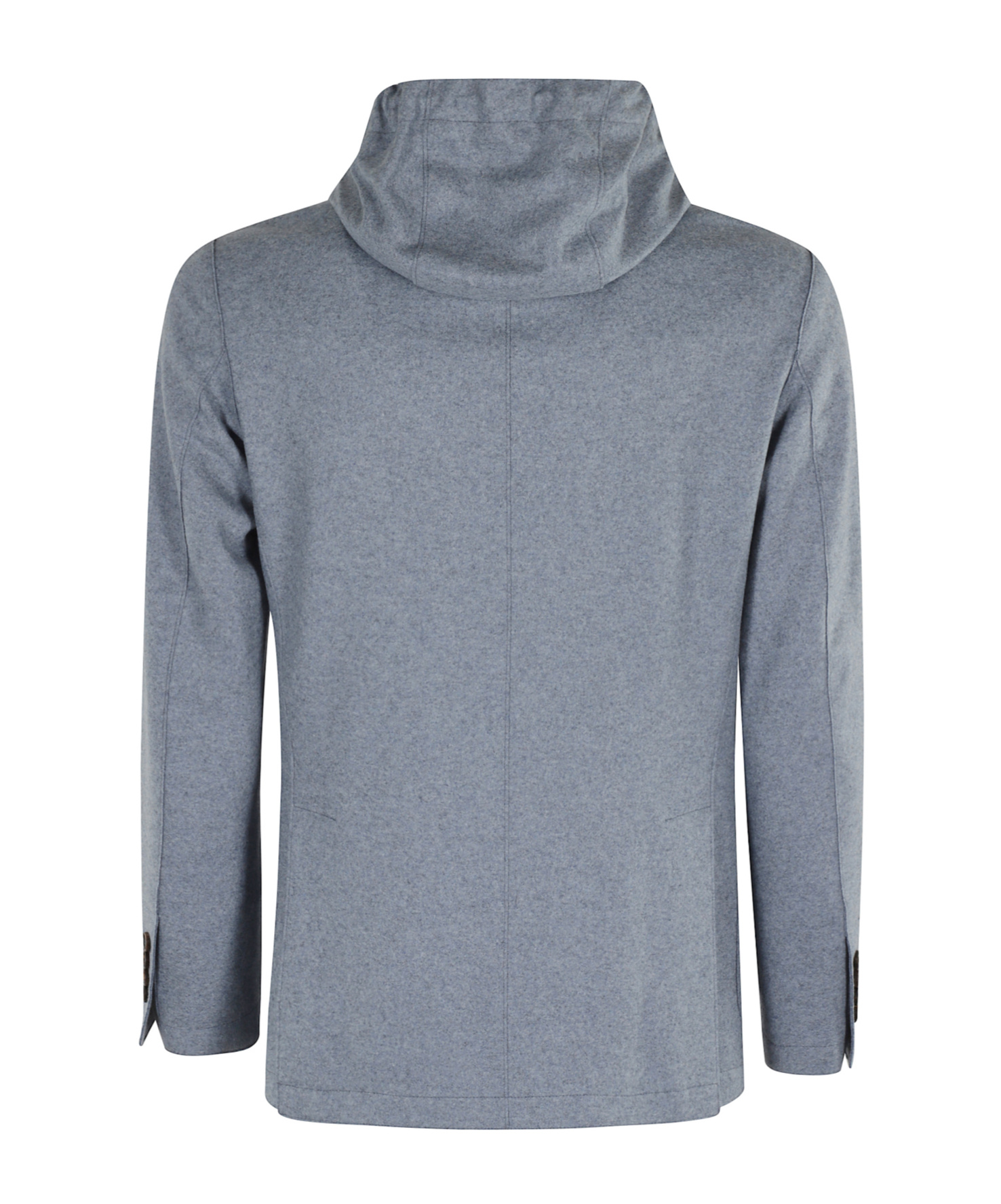 Eleventy Single-breasted Jacket With Drawstring Hood In Gray