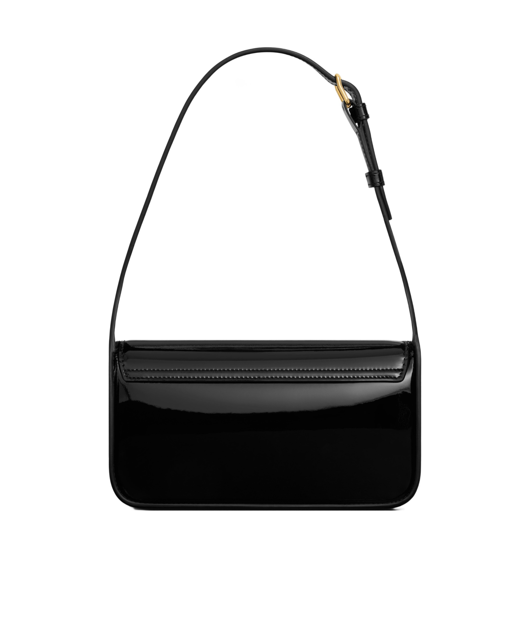 Shop Celine Shoulder Bag Terence In Patent Calfskin In Black