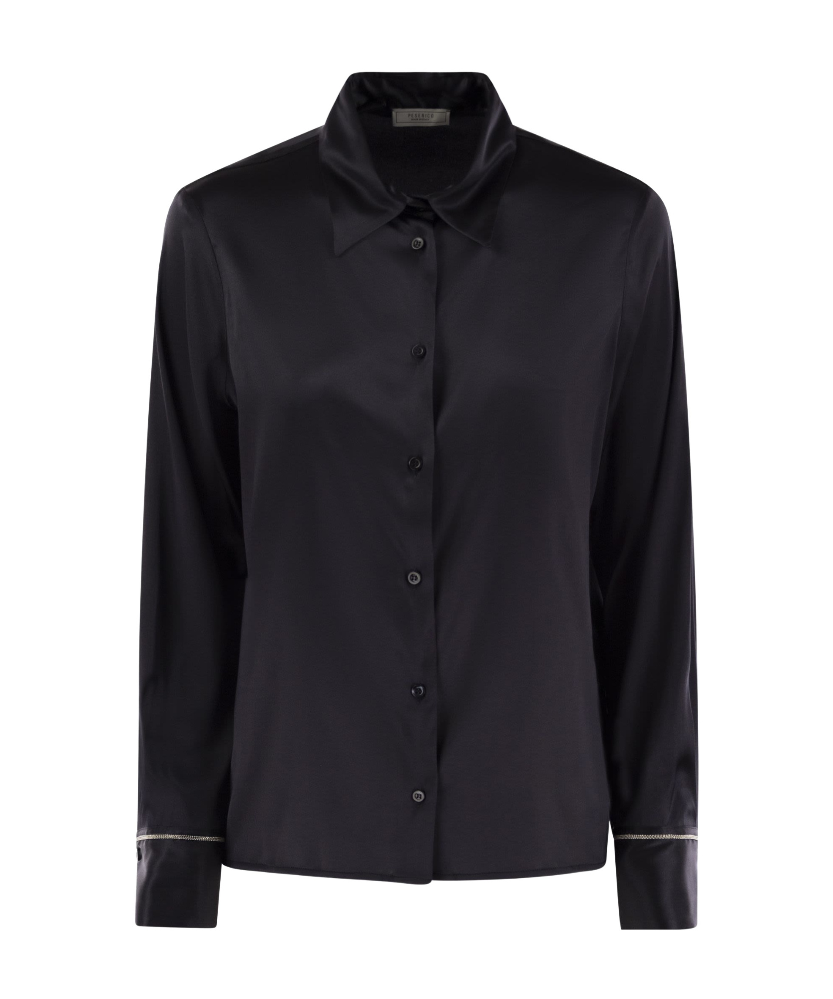 Peserico Silk Crepe Shirt In Black