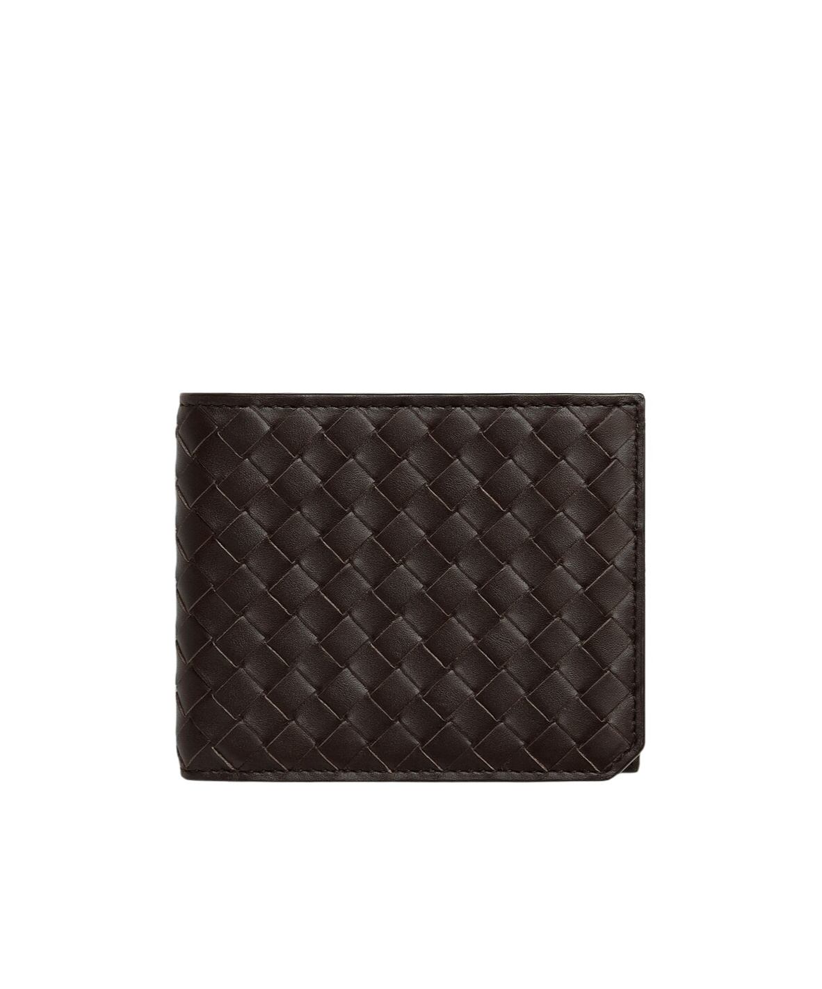 Bottega Veneta Small Double Folding Wallet With Change Purse In Black