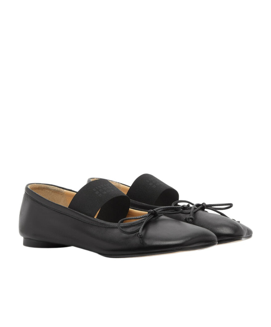 Shop Mm6 Maison Margiela Anatomic Ballerinas In Black