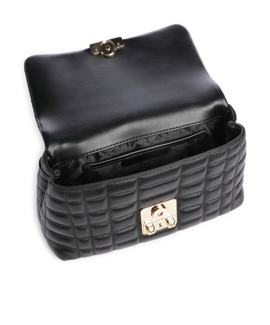 Michael Michael Kors Tribeca Medium Quilted Satchel Bag In Black