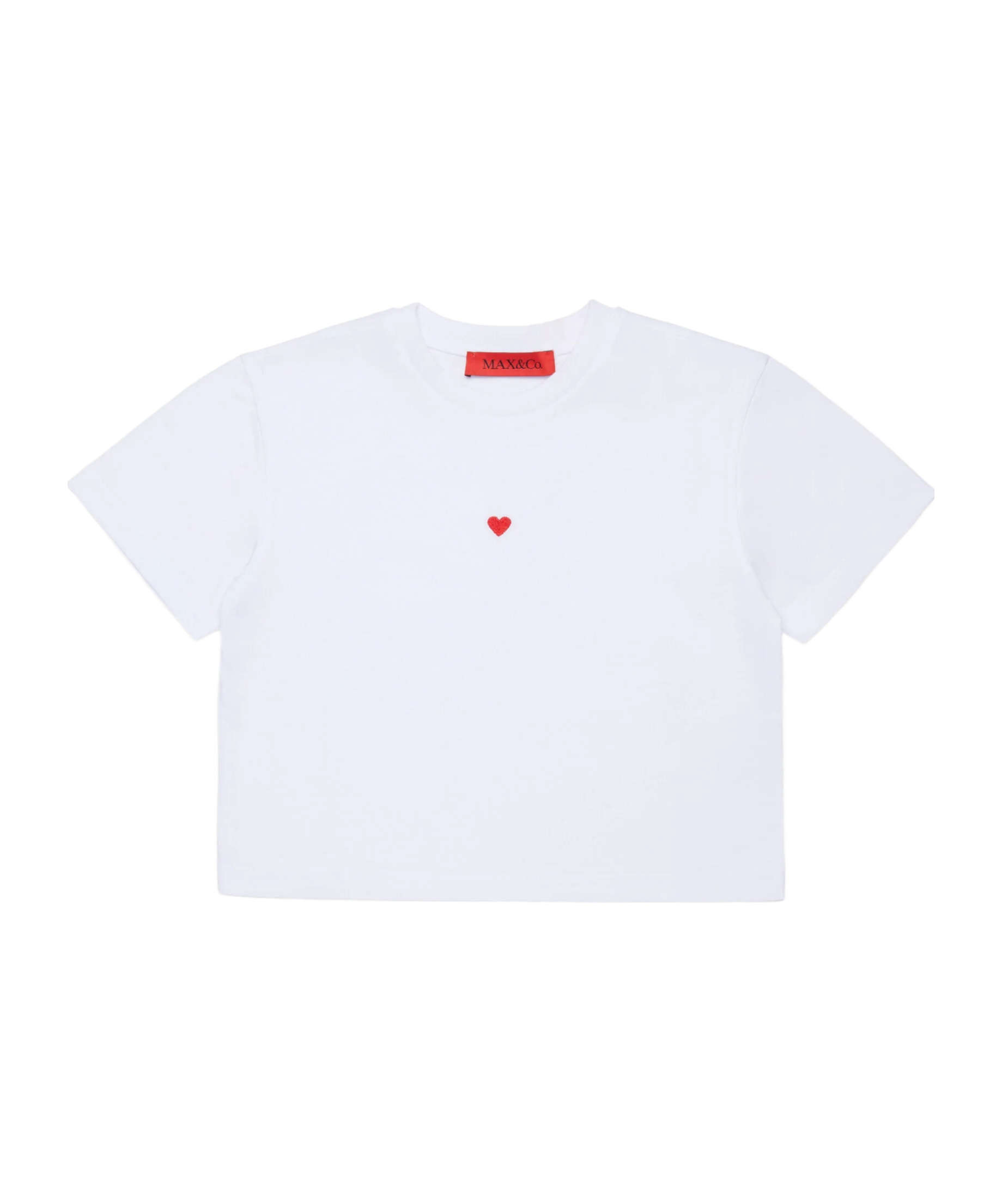 Maxco. Cropped Cotton T-shirt In White