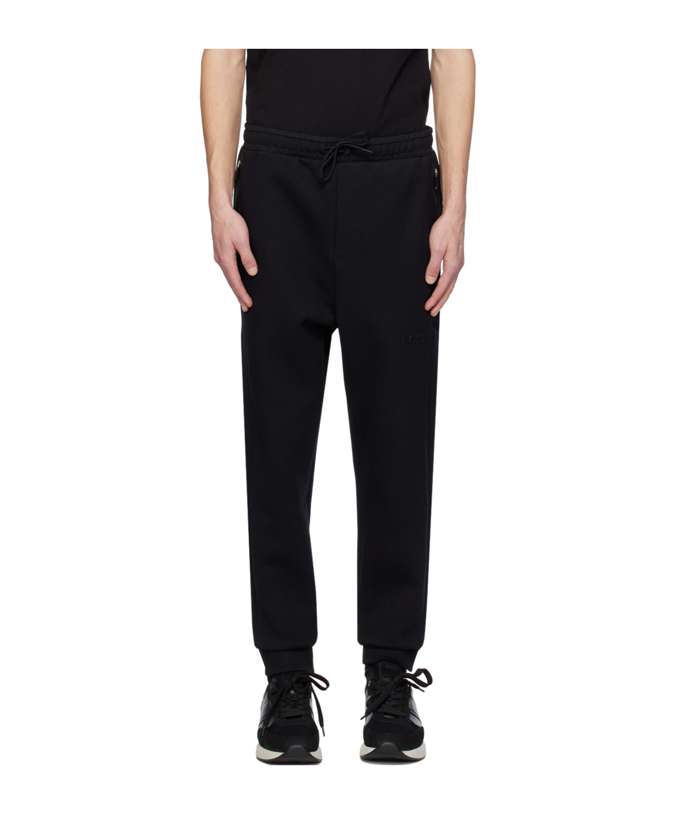 Shop Hugo Boss Drawstring Sweatpants In Black