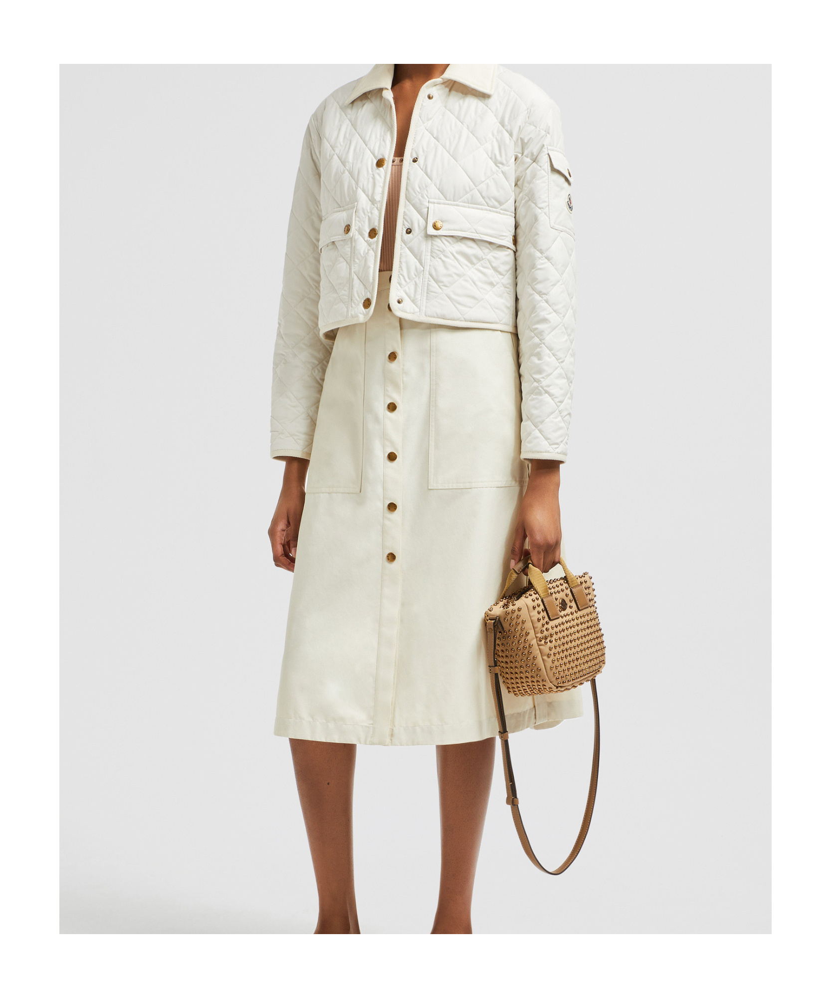 Moncler Curved Hem Skirt In White