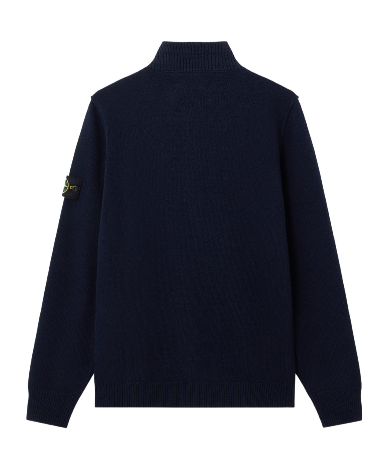 Stone Island Long Sleeve Knit Sweater With Removable Patch In Blue