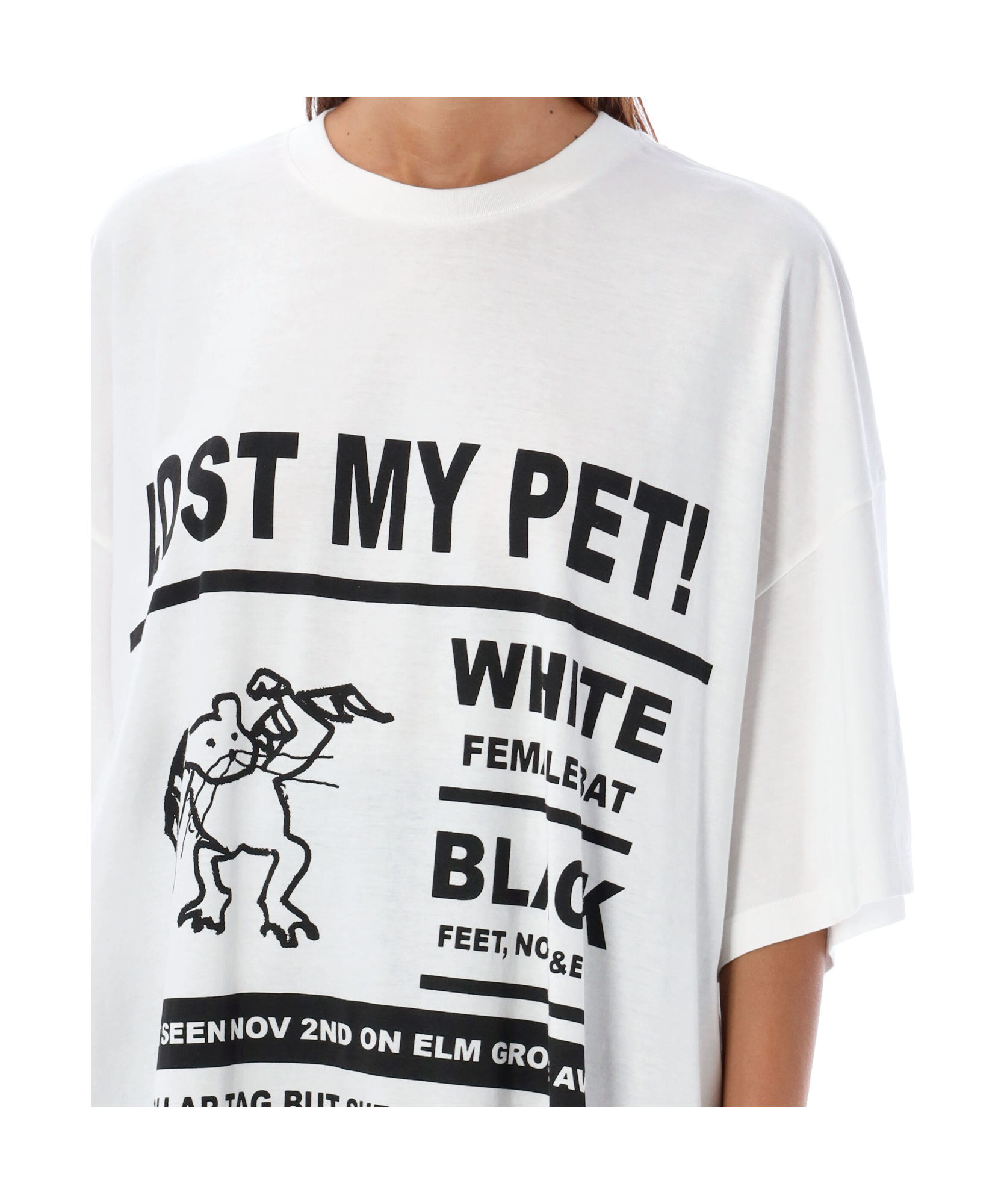 Mm6 Maison Margiela Pattern Printed Oversized T-shirt In White