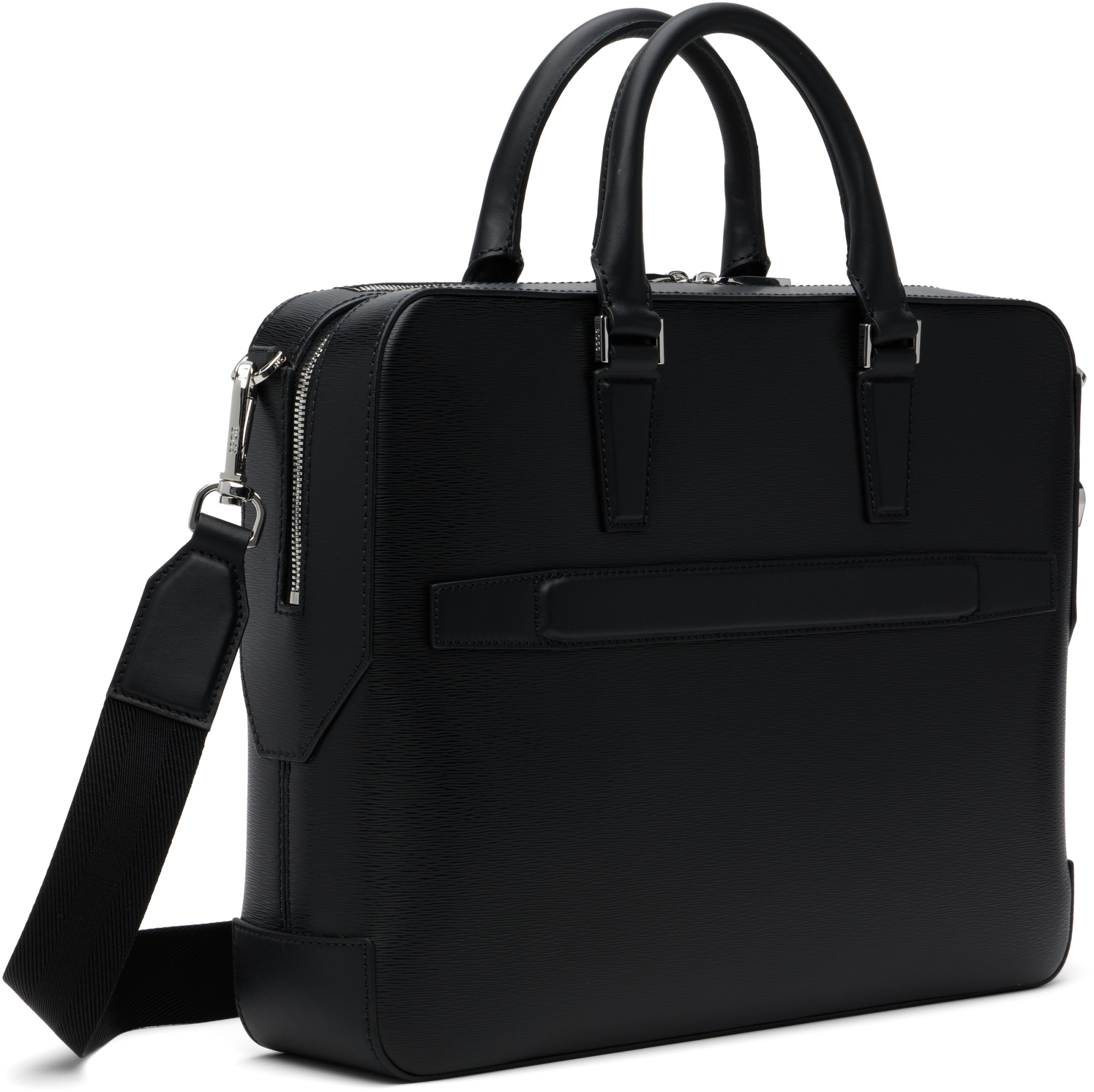 Hugo Boss Zipper Briefcase In Black