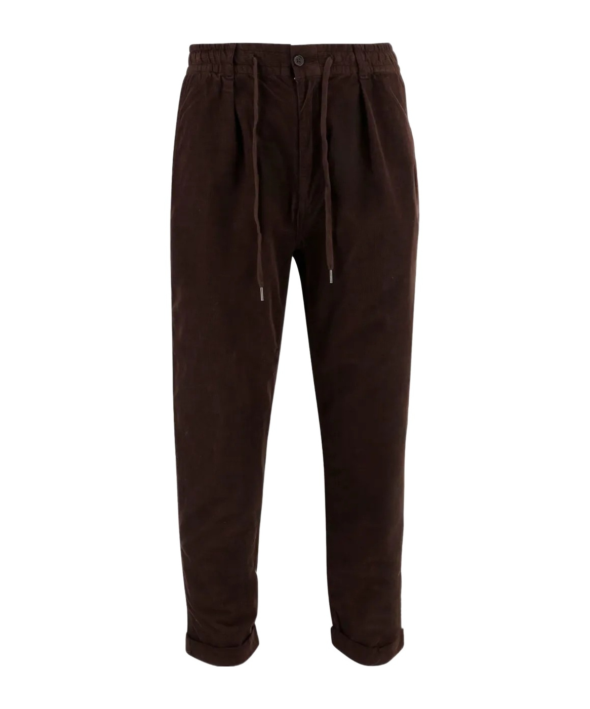 Polo Ralph Lauren Drawstring Cotton Trousers In Brown