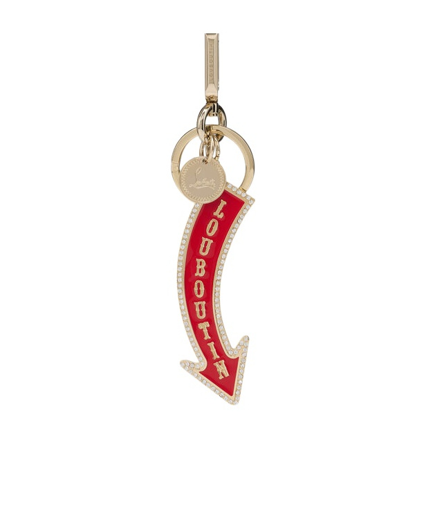 Christian Louboutin Brand Logo Keychain In Gold