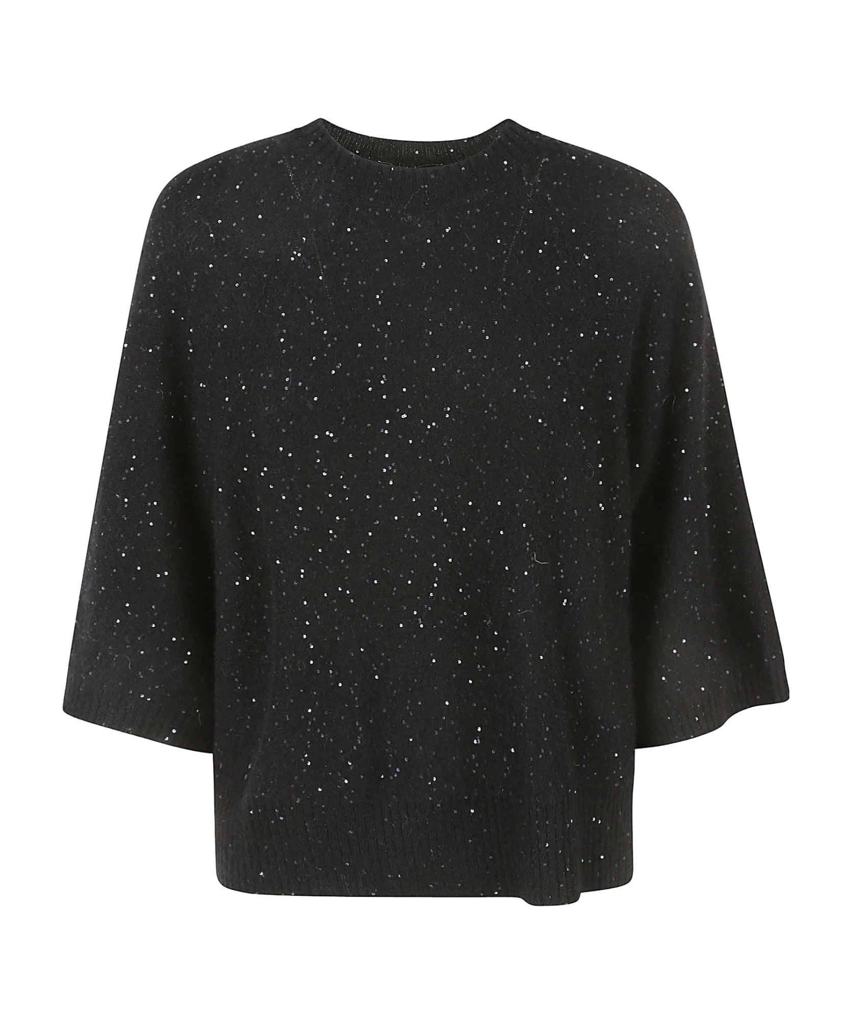 Fabiana Filippi Rib Trim Embellished Sweater In Black