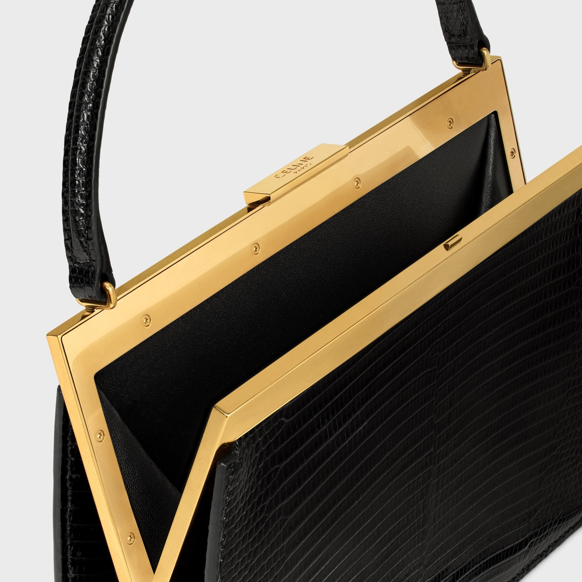 Celine Small Augustine In Lizard In Black