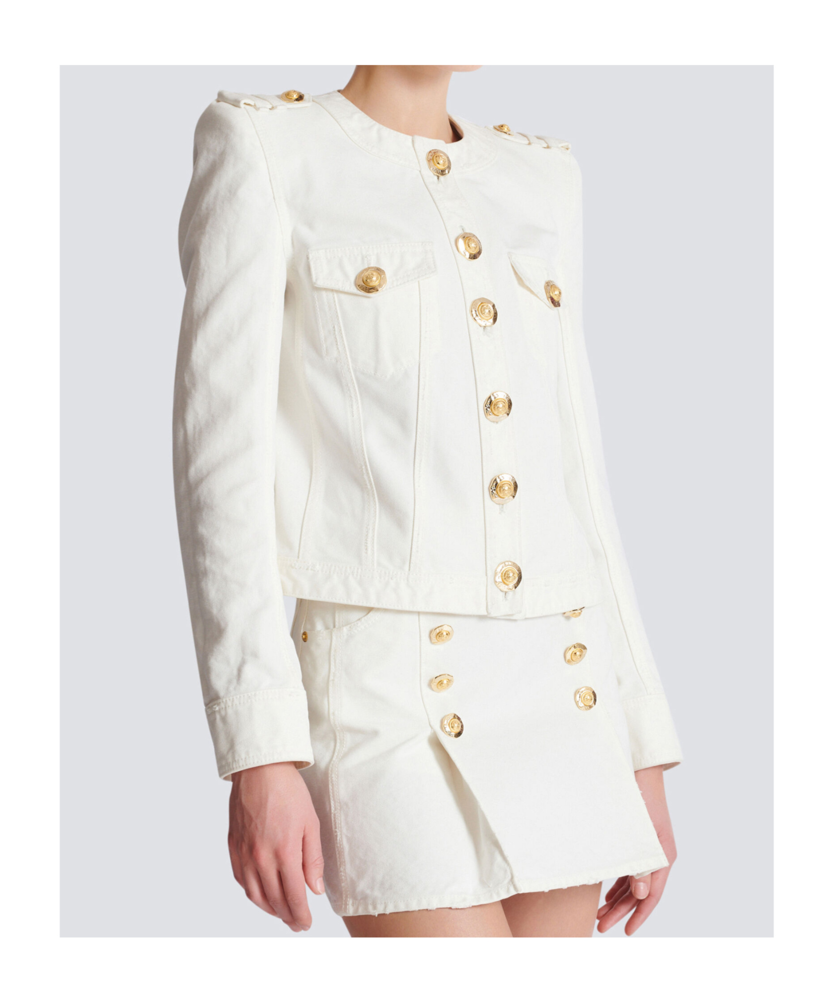 Balmain Cotton Cropped Jacket