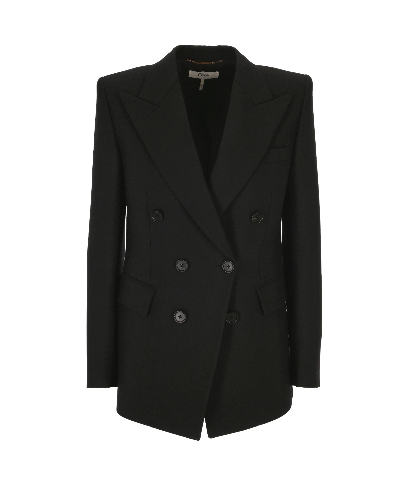 Chloé Double-breasted Wool-blend Blazer In Black