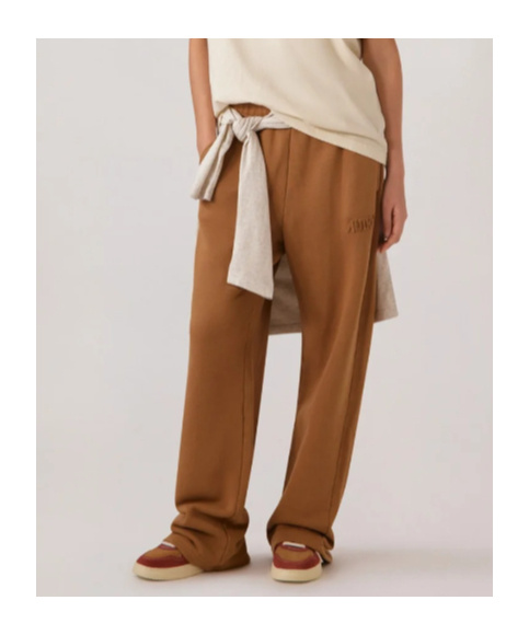 Autry Elastic Waistband Relaxed Fit Side Pockets Trousers In Brown