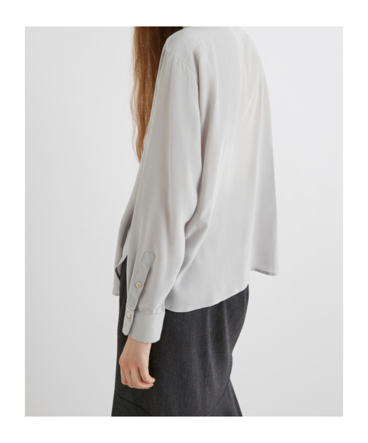 Marella Silk Shirt - Pearl In Gray