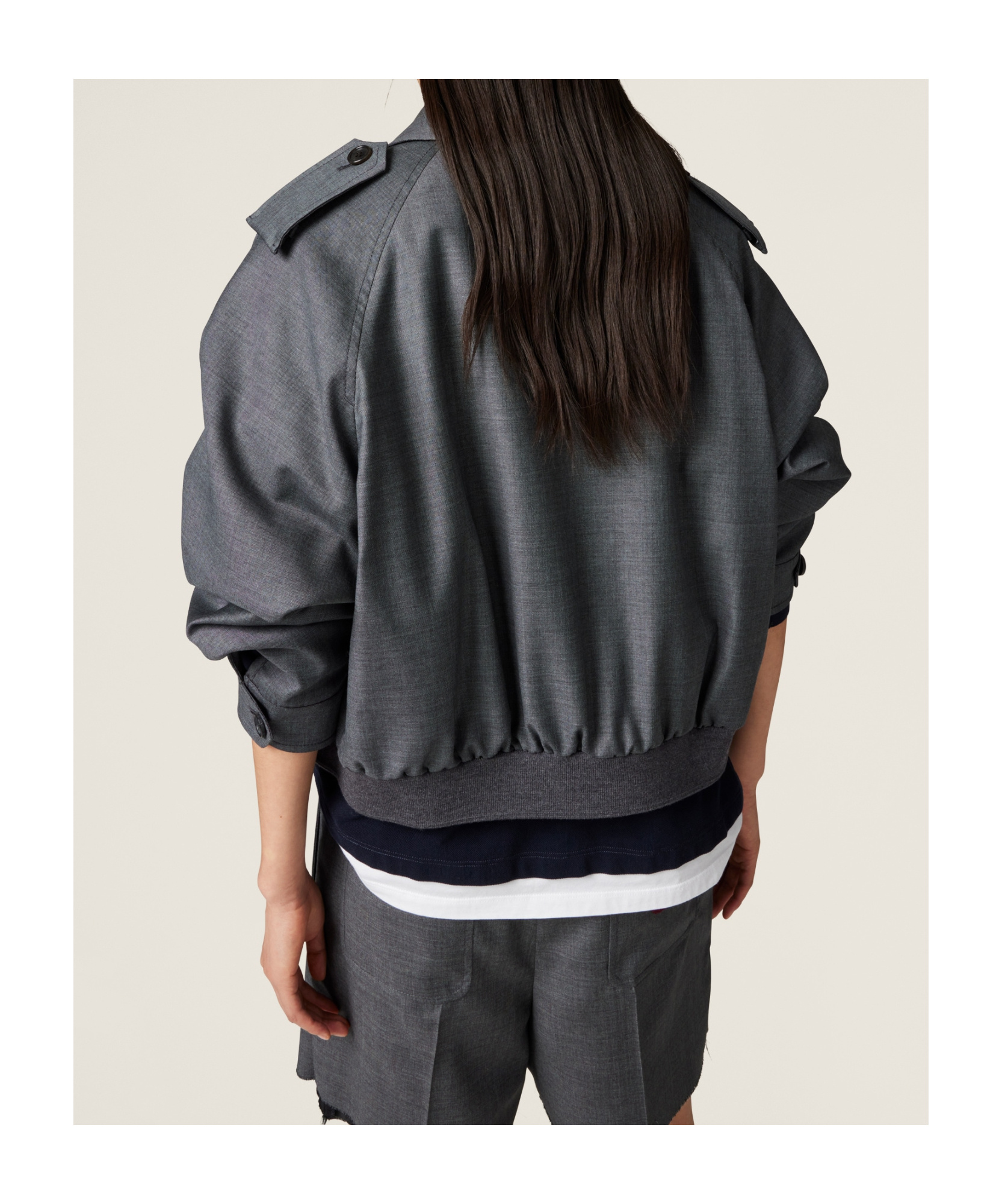 Miu Miu Grisaille Blouson Jacket In Black