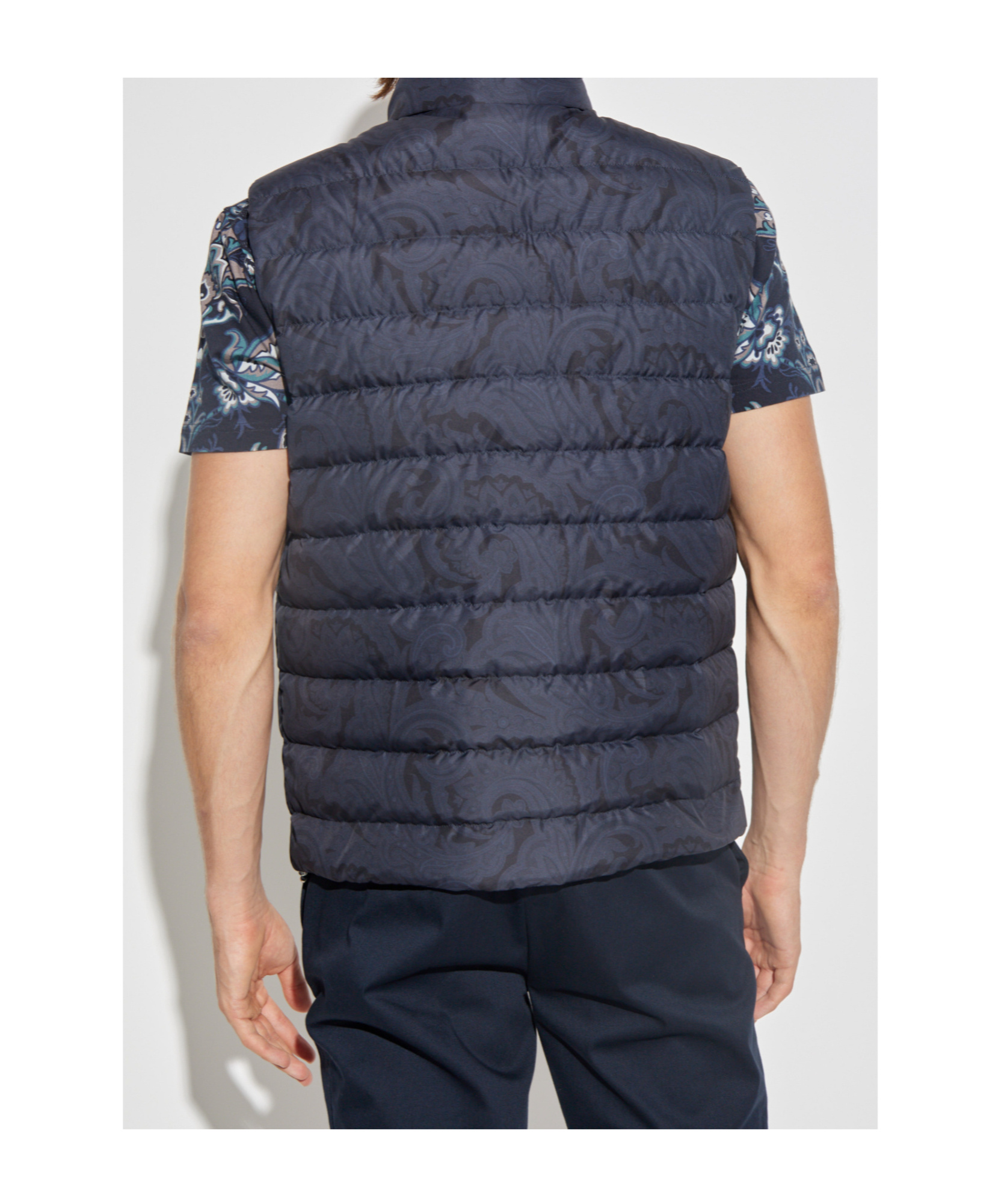 Etro Padded Vest With Logo In Blue