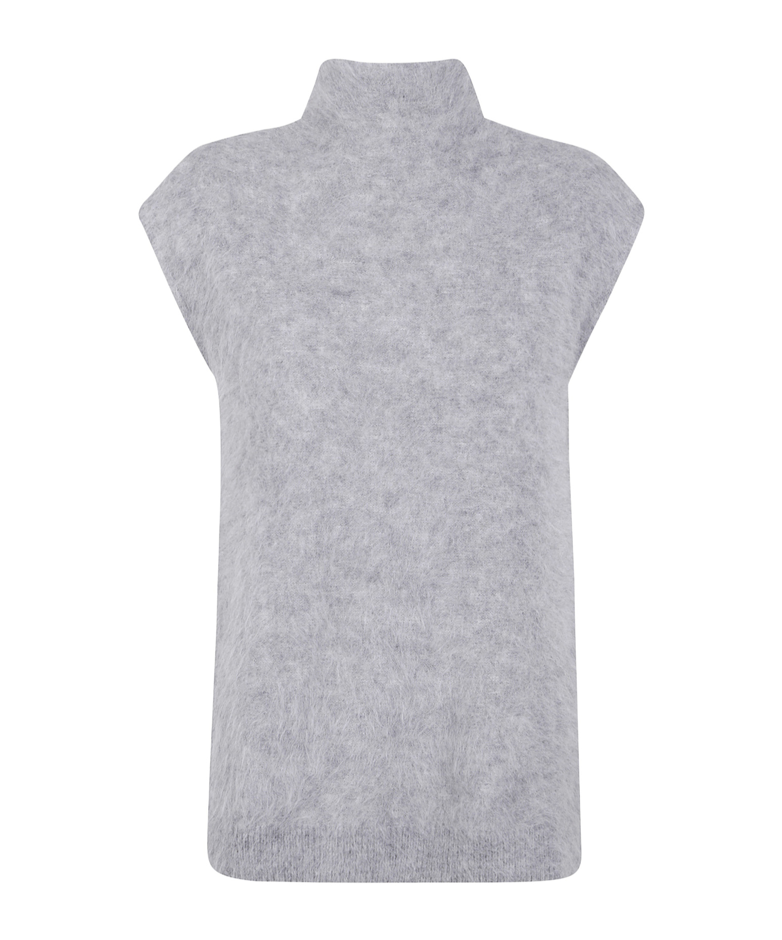 Antonelli High-neck Alpaca Top In Gray