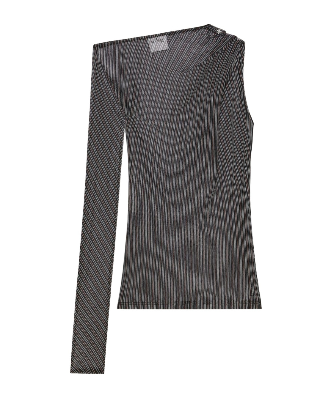 Courrèges Striped Mesh Top In Black