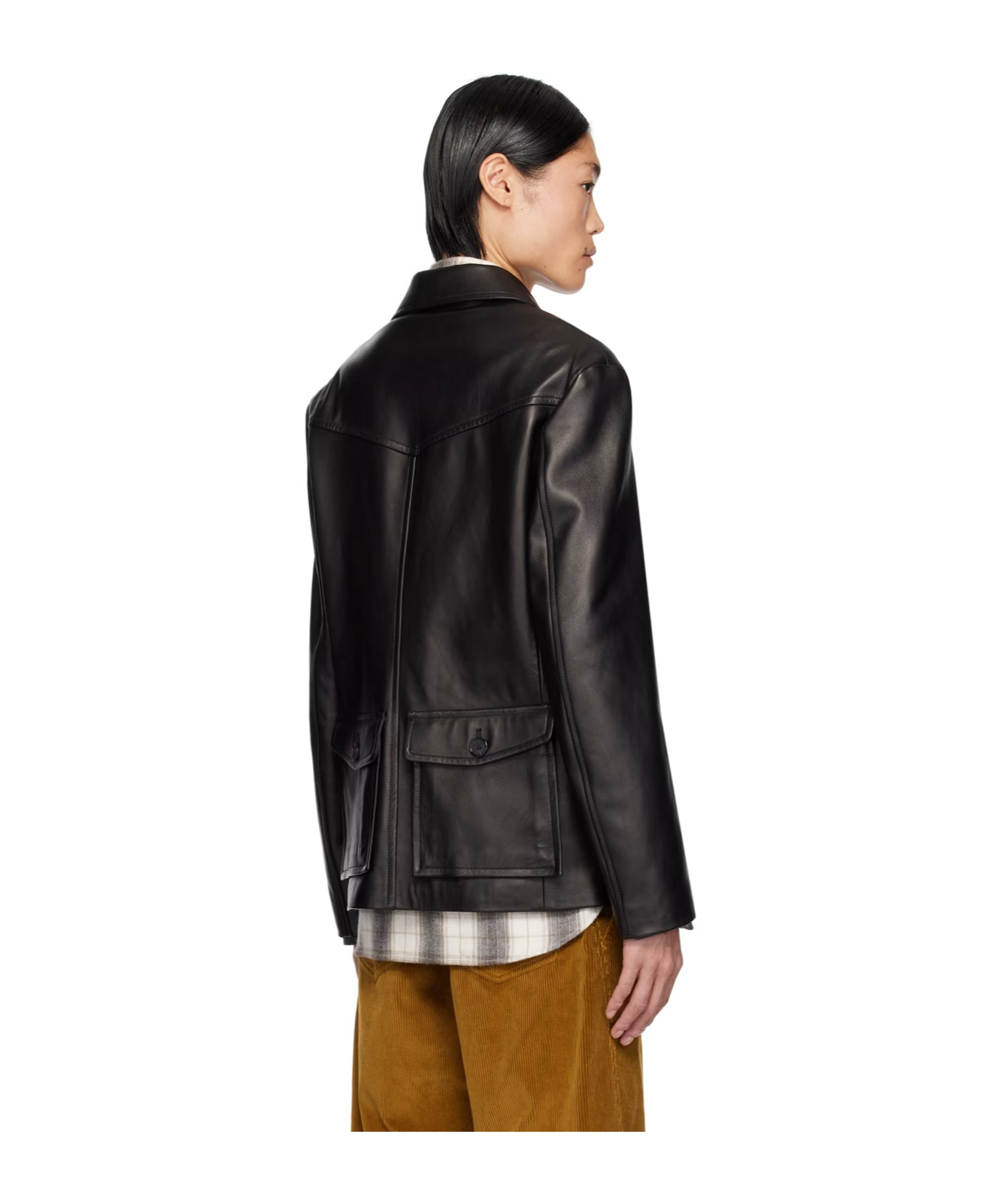 PAUL SMITH PAUL SMITH X COMMISSION LAPEL LEATHER JACKET
