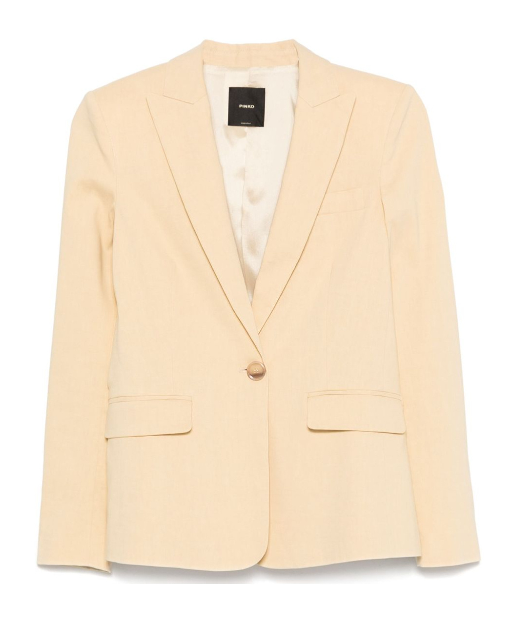 Pinko Yellow Tailored Jacket With Notched Lapels In Giallo Canna