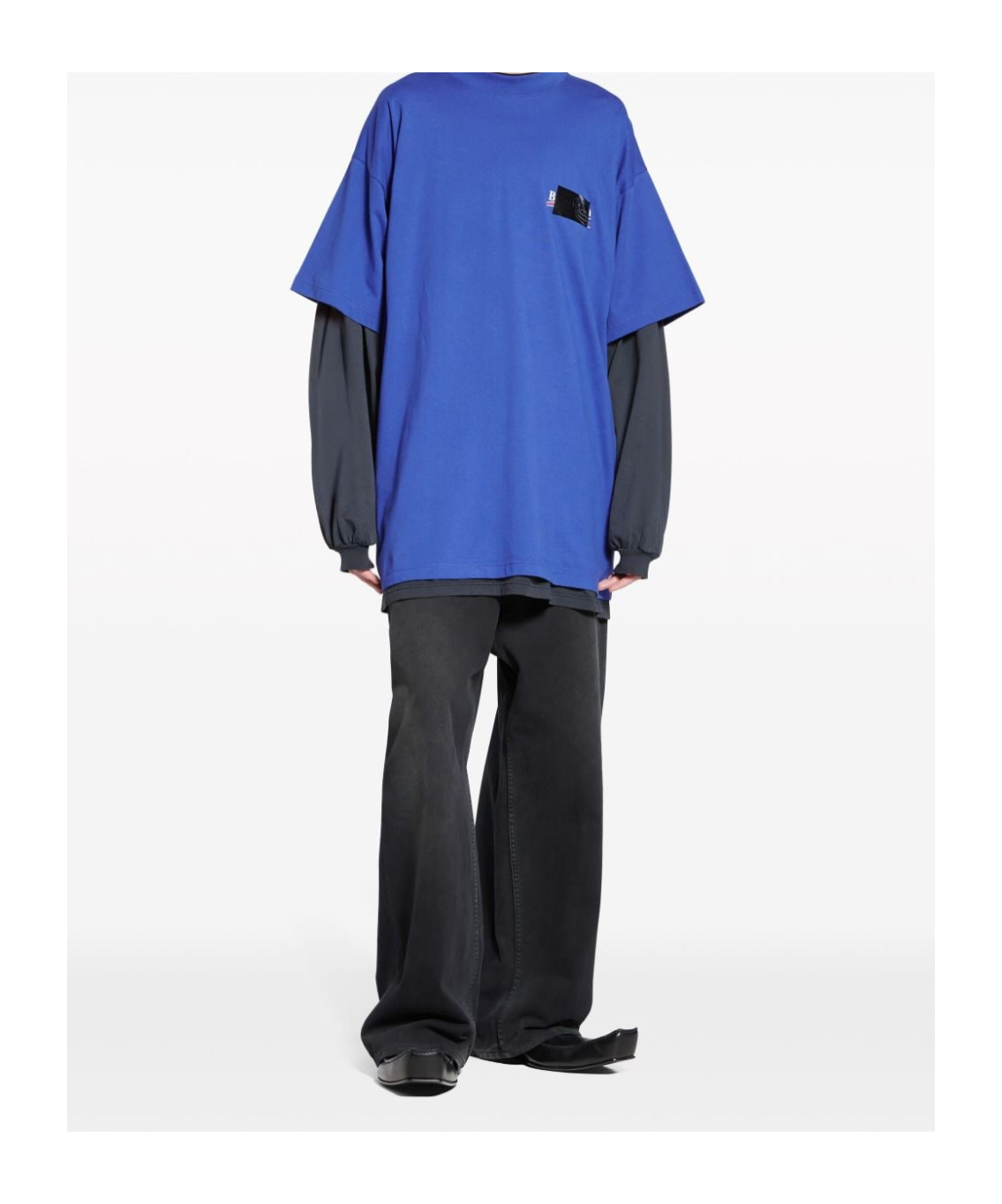 Shop Balenciaga Gaffer Political Campaign-print T-shirt In Blue