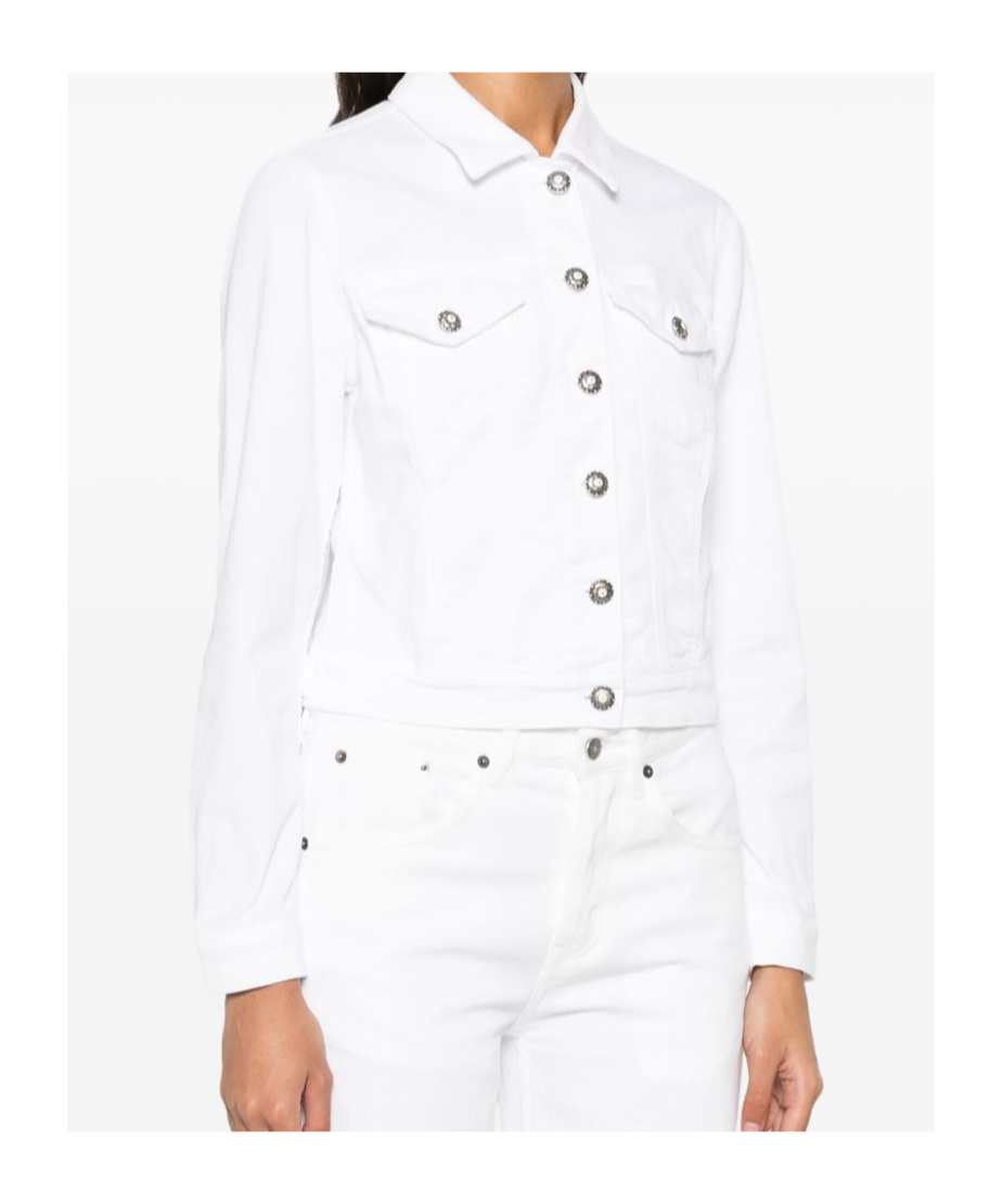 Dondup White Denim Cropped Jacket