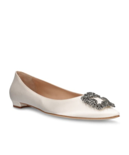 MANOLO BLAHNIK HANGISI FLAT SHOES WITH SHALLOW MOUTH