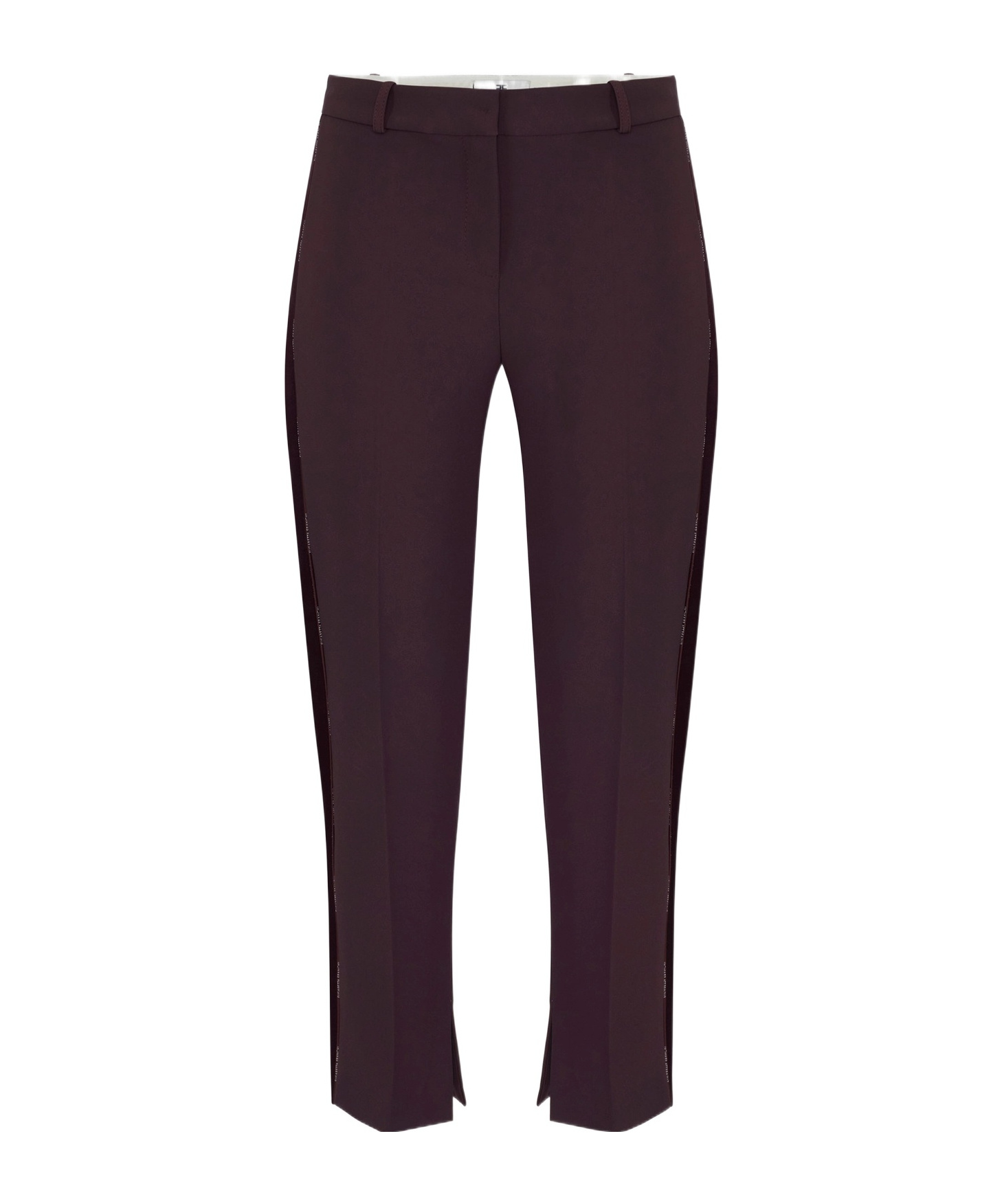 Elisabetta Franchi Side-stripe Split-hem Trousers In Purple