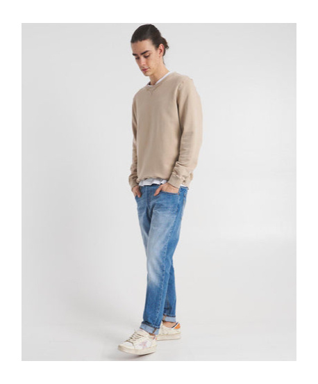 Dondup Belt Ring Denim Trousers In Blue