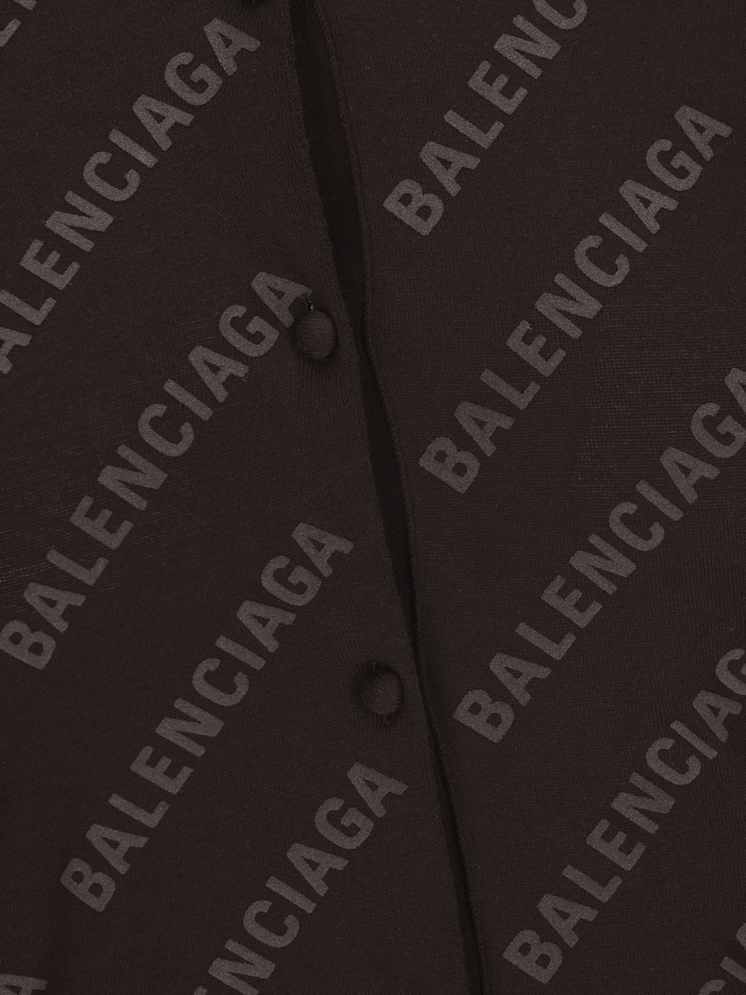 Balenciaga Logo-print Cropped Cardigan In Black