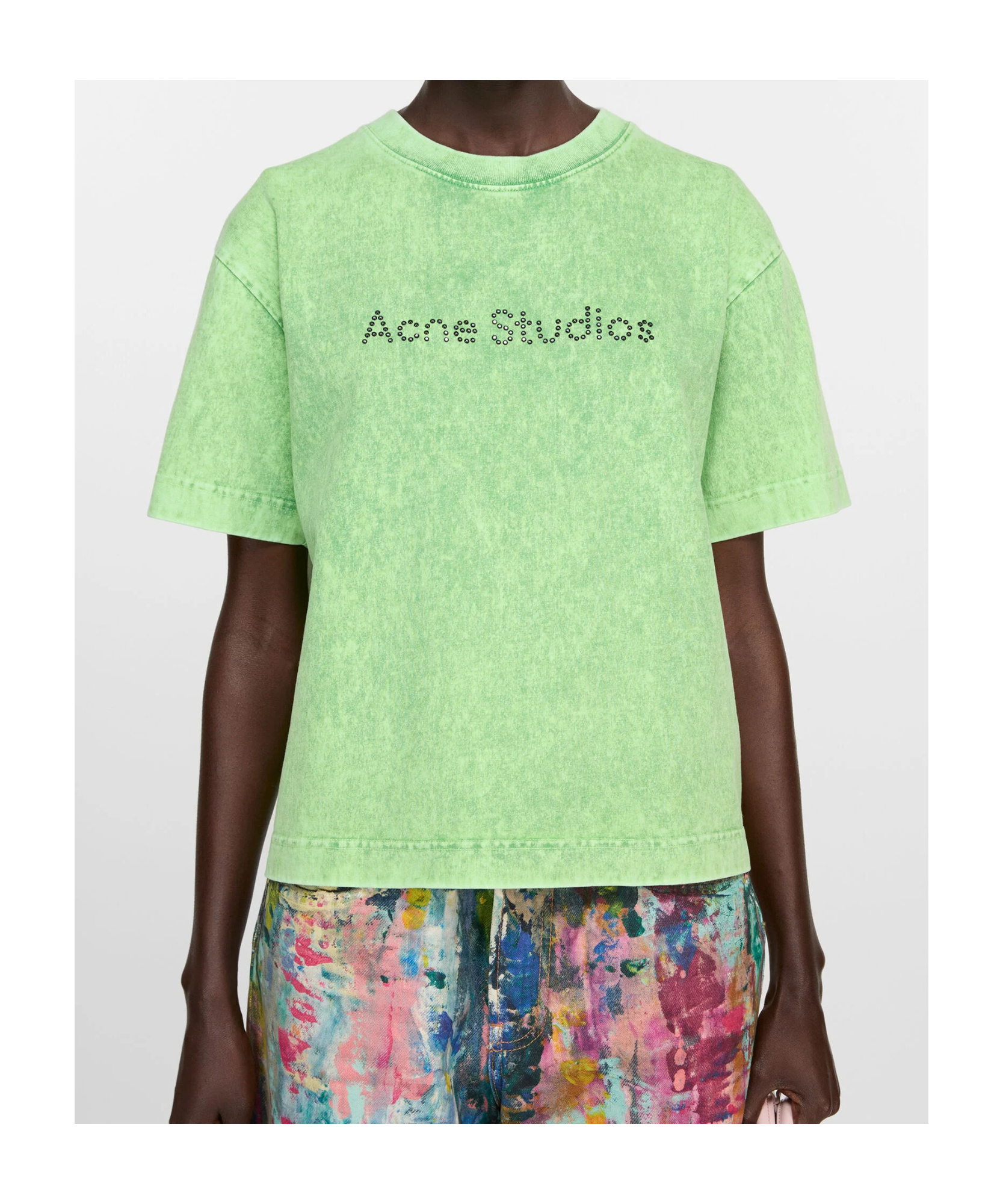 Acne Studios Oversized T-shirt With Fade-out Vintage Finish In Green