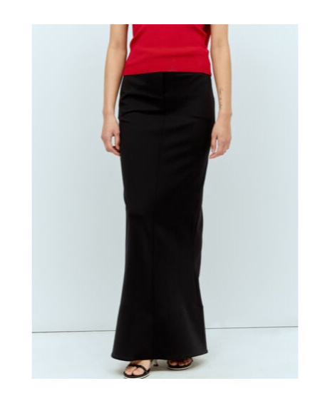 Jacquemus Rear Slit Maxi Skirt In Black