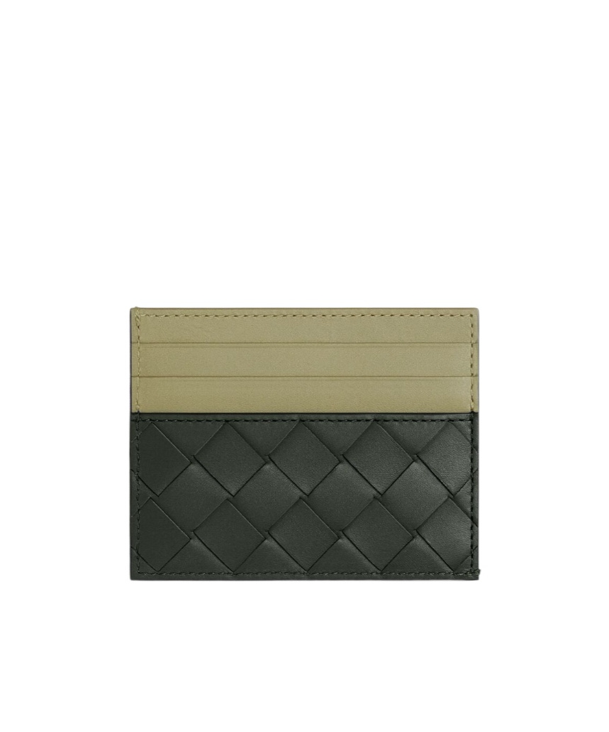 Bottega Veneta Intrecciato Leather Card Holder In Black