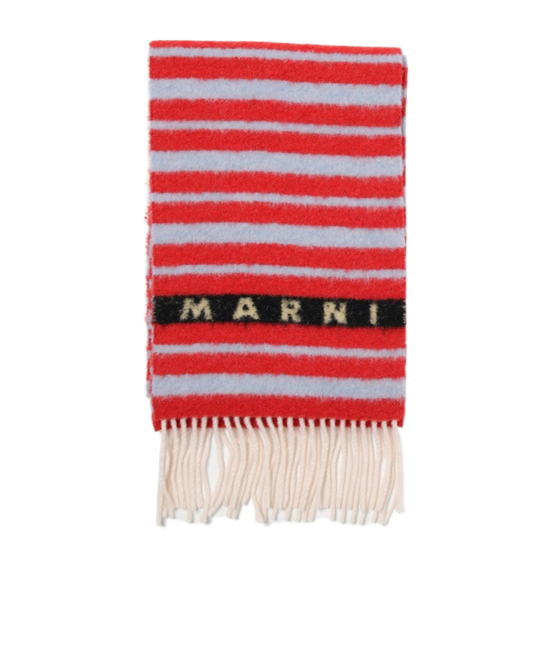 Marni Striped Wool Scarf In Red