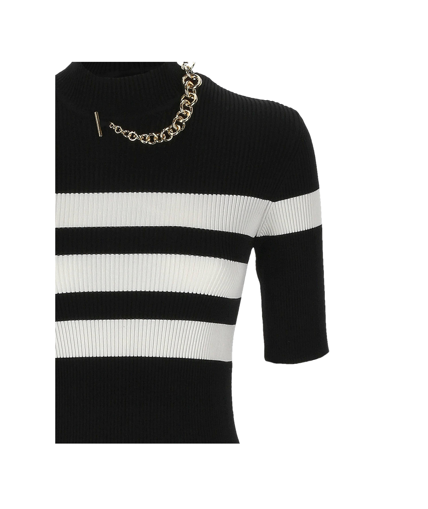 Jean Paul Gaultier The Viscose Knitted Short Sleeves Pullover In Black