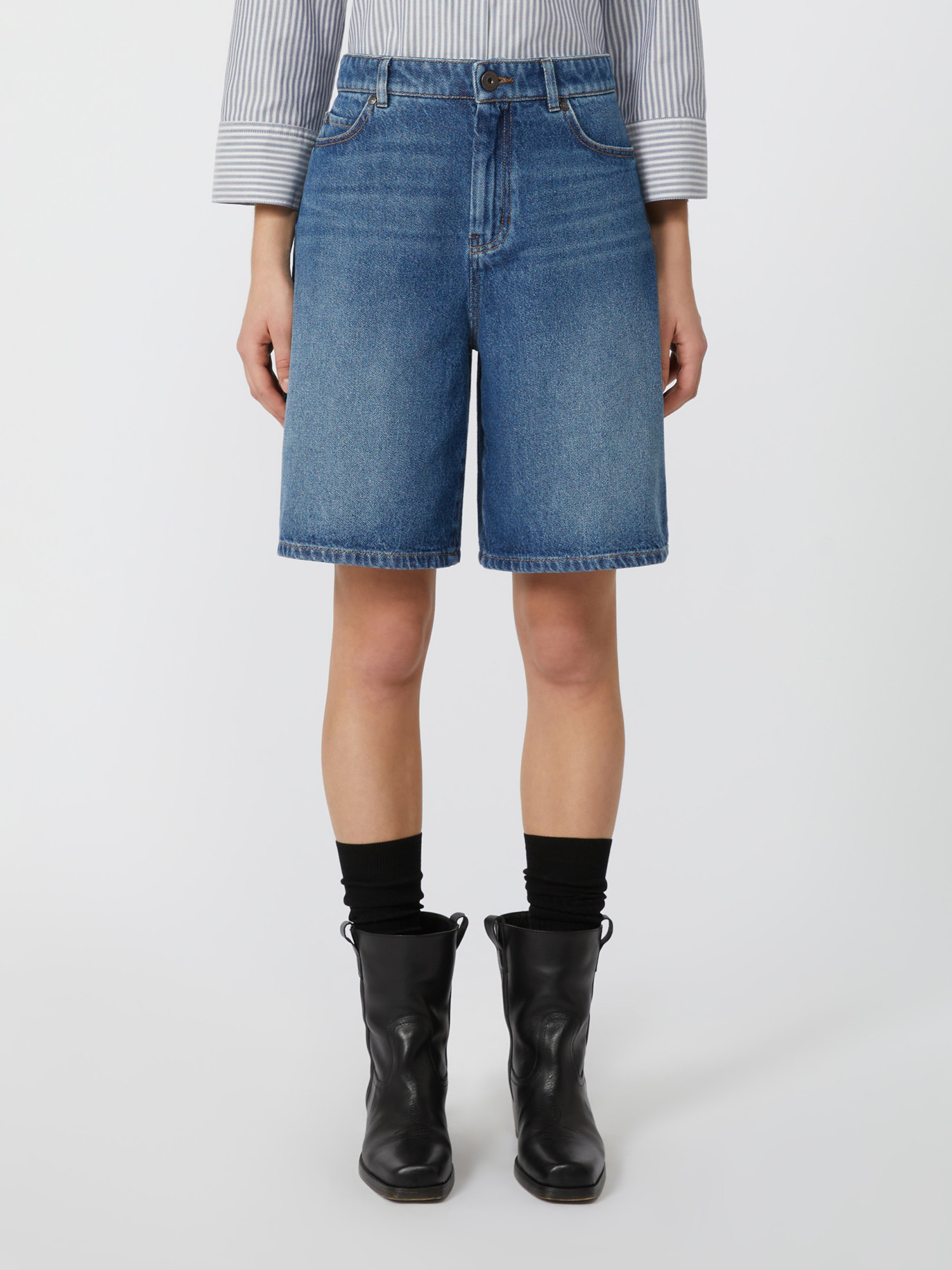 Weekend Max Mara Bermudas De Denim De Algodón
