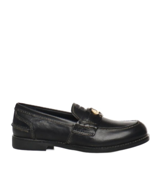 Miu Miu Round-toe Loafers In Black