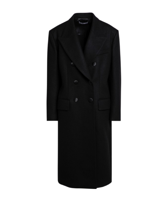 Dolce & Gabbana Dolce&gabbana Black Double Breasted Coat In Wool In Black