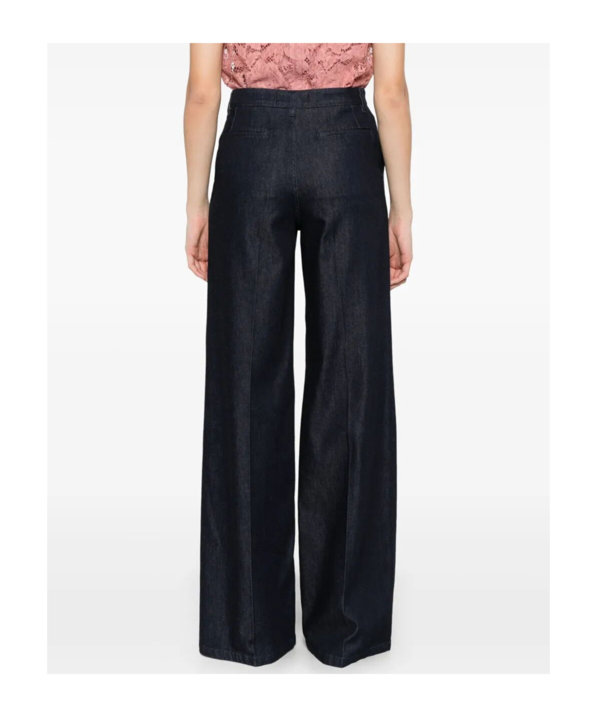 Dolce & Gabbana Wide-leg Denim Trousers Featuring Pockets In Black