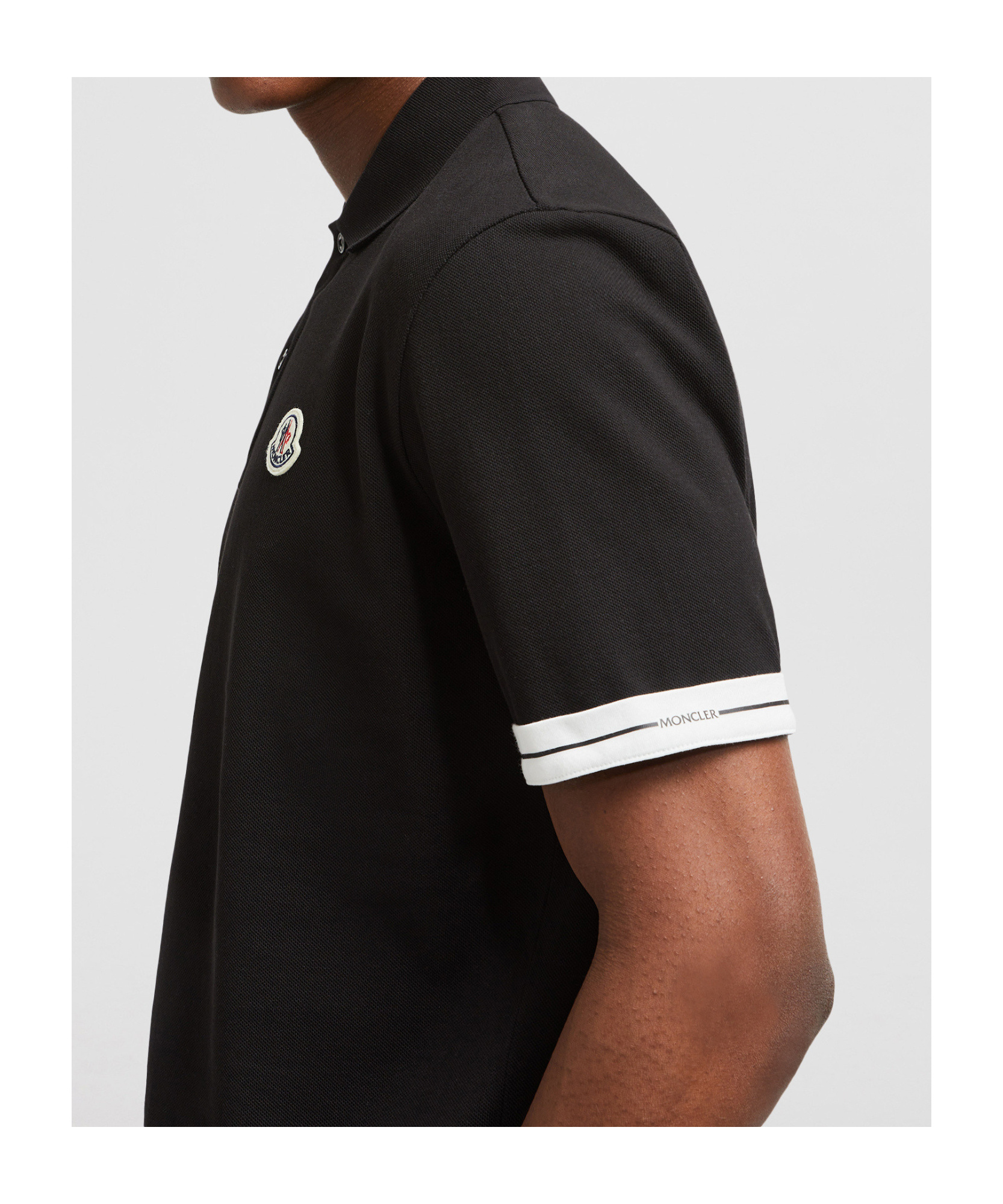 Moncler Black Polo In Black