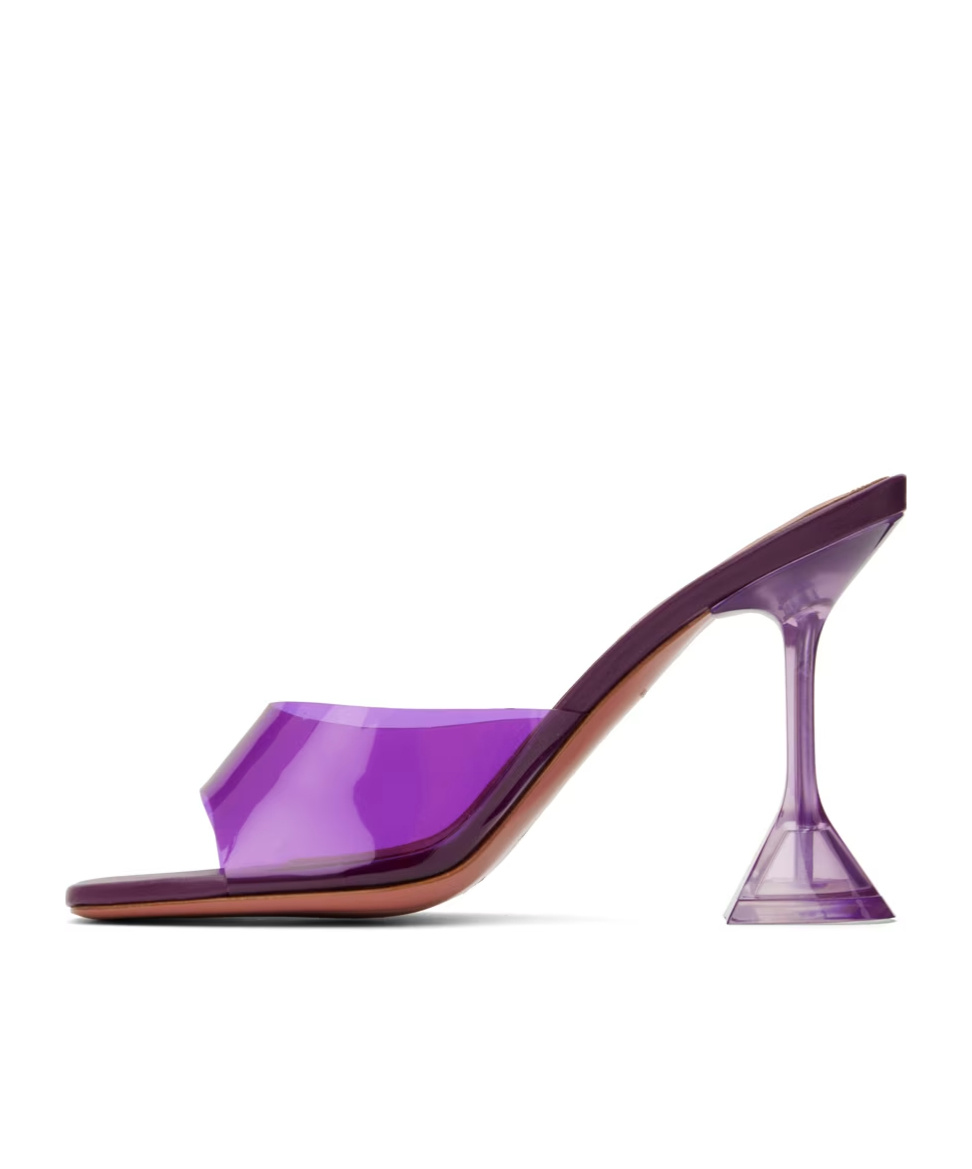 AMINA MUADDI LUPITA GLASS SLIPPER OPEN-TOED HEELS SANDALS 