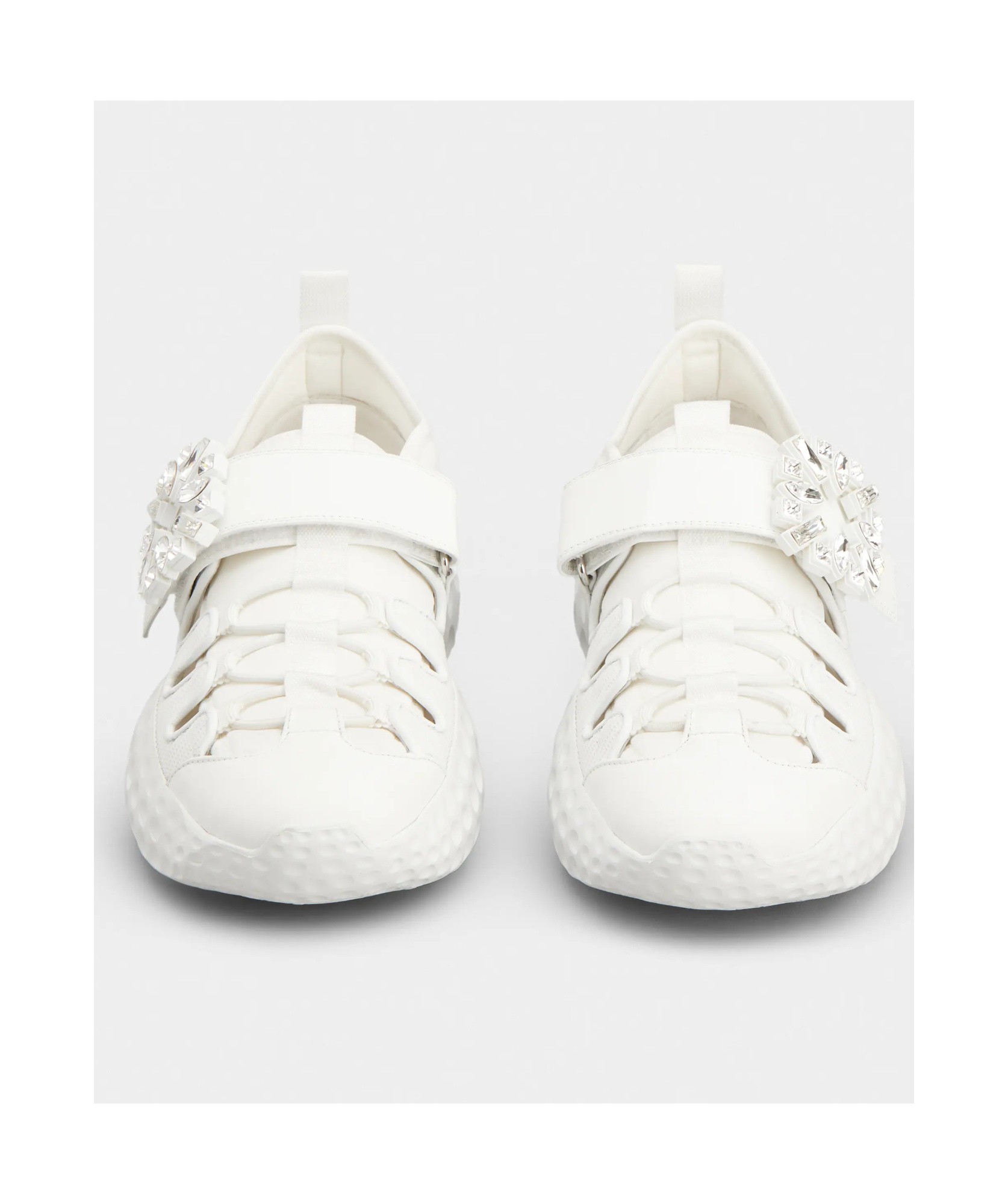 Shop Roger Vivier Viv' Run Light Sneakers In Fabric In White
