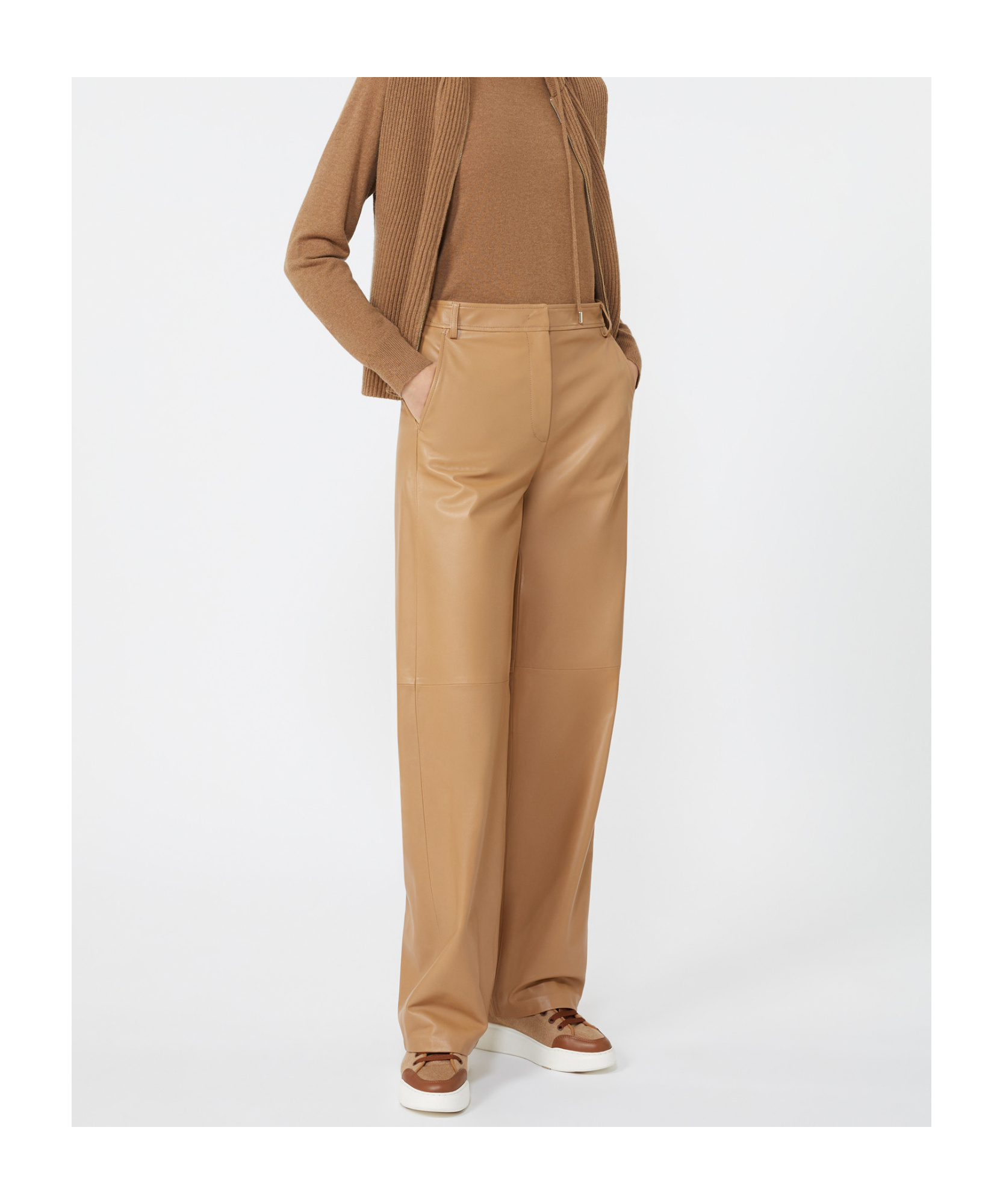 Max Mara Belt Loop Casual Pants In Brown