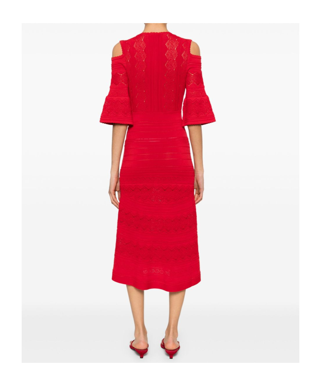 Shop Twinset Punched-knit Midi Dress