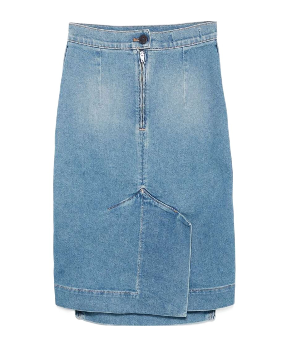 Vivienne Westwood Orb Logo Embroidery Skirt In Blue