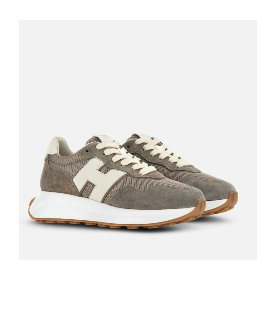 Hogan H641 Panelled Lace-up Sneakers In White