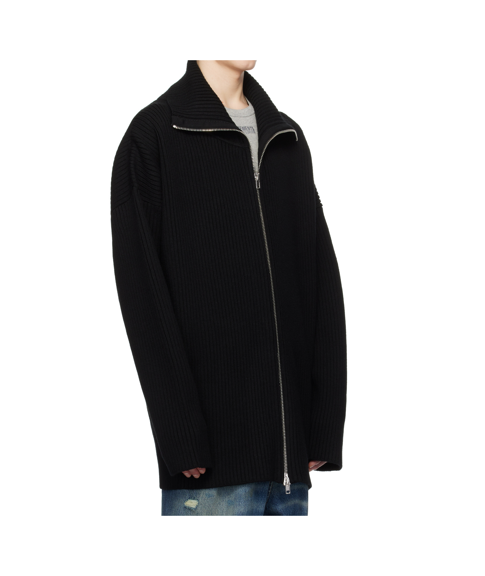 Vetements Zip-up Cardigan In Black
