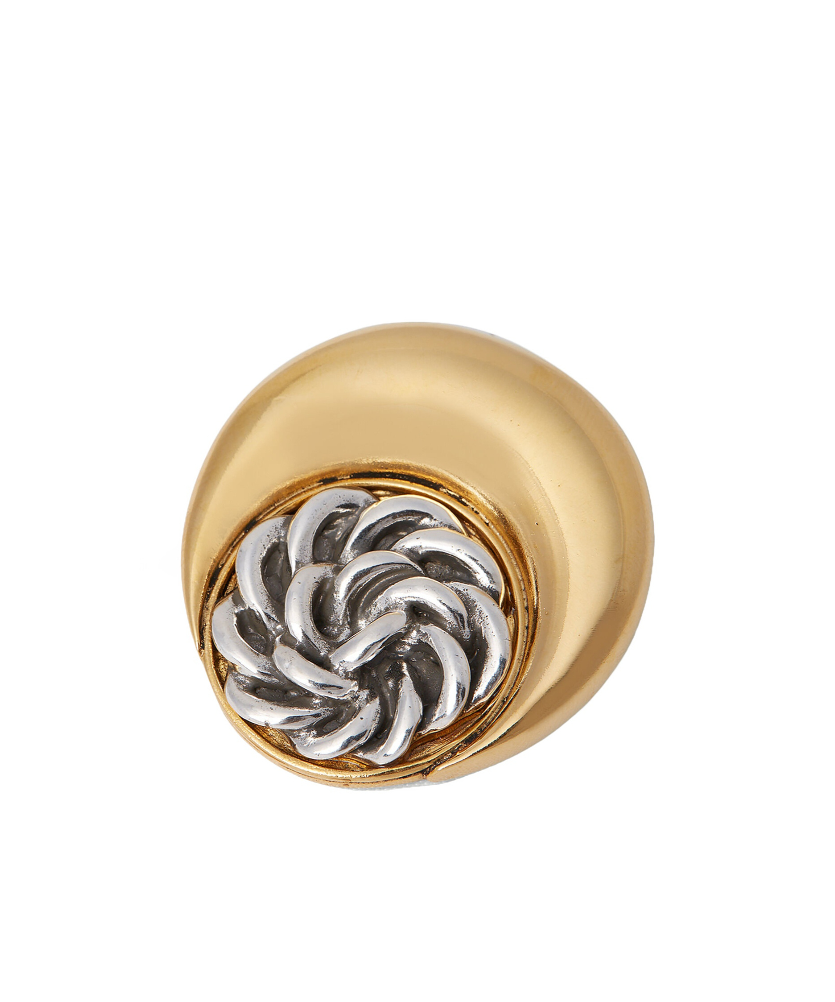 Marine Serre Regenerated Buttons Moon Earrings In Yellow